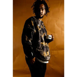 BOTANICAL CAMO BOA FLEECE BIG SILHOUETTE CREW NECK